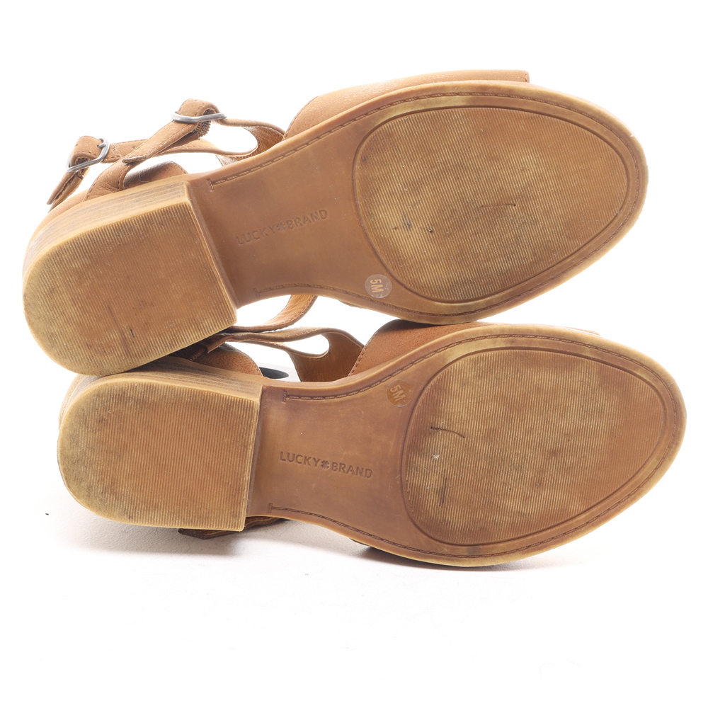 Lucky Brand Open Toe Sandal 5 m (Big Girl) Brown/Gold - Picture 12 of 16